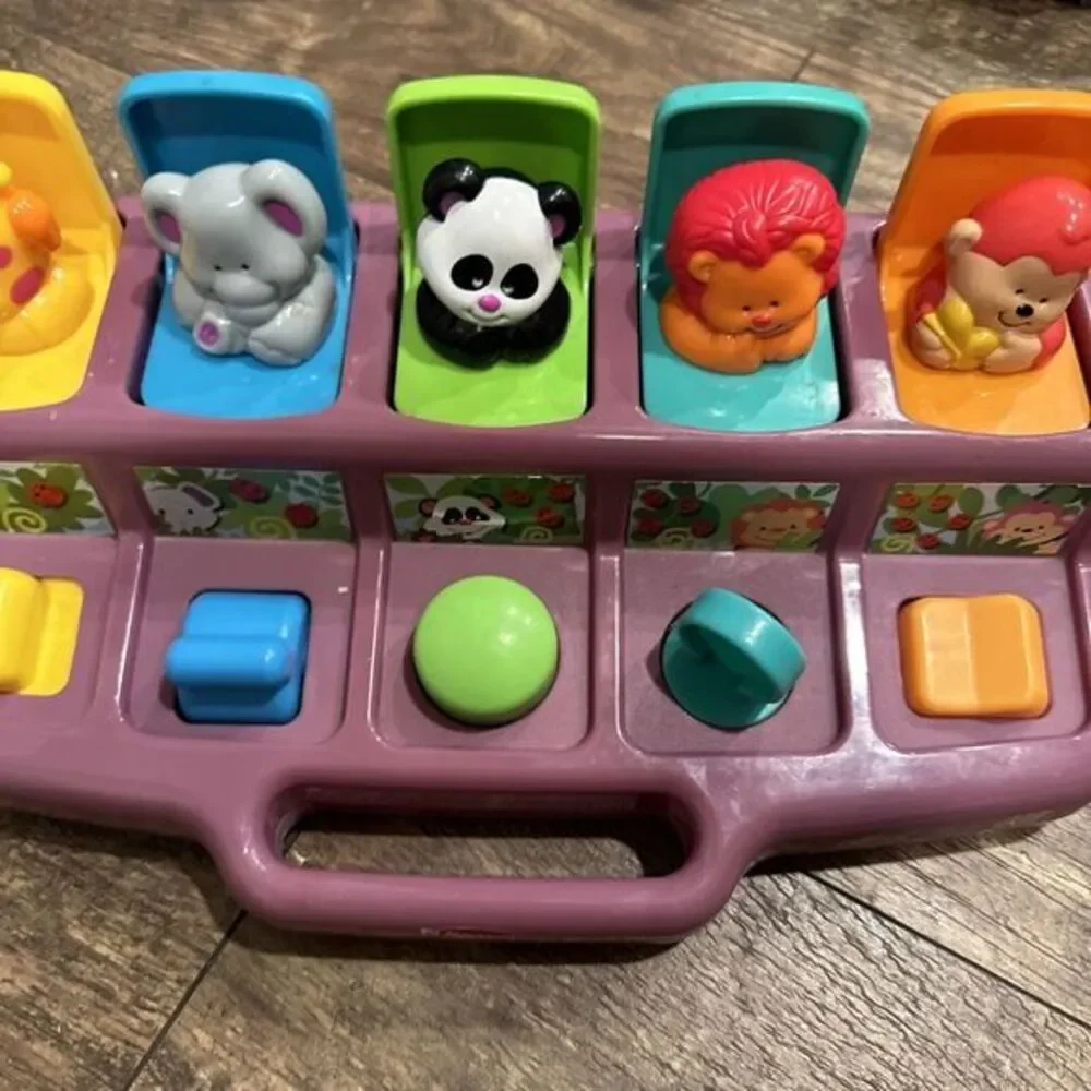 Playskool Pop Up Pals Baby Toy 1995 Jungle Safari Animal Purple Base. Read‎ Desc